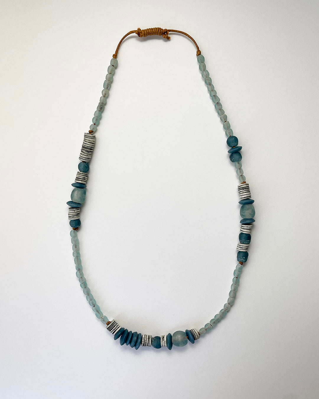 Bone, sea glass and coconut necklace