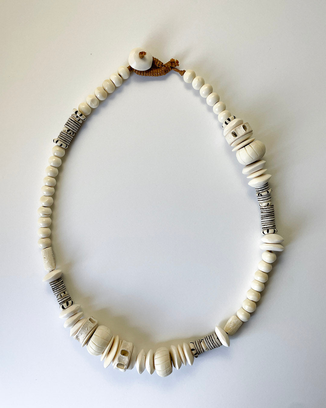 Bone and coconut necklace