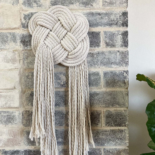 Knotted heart wall hanging