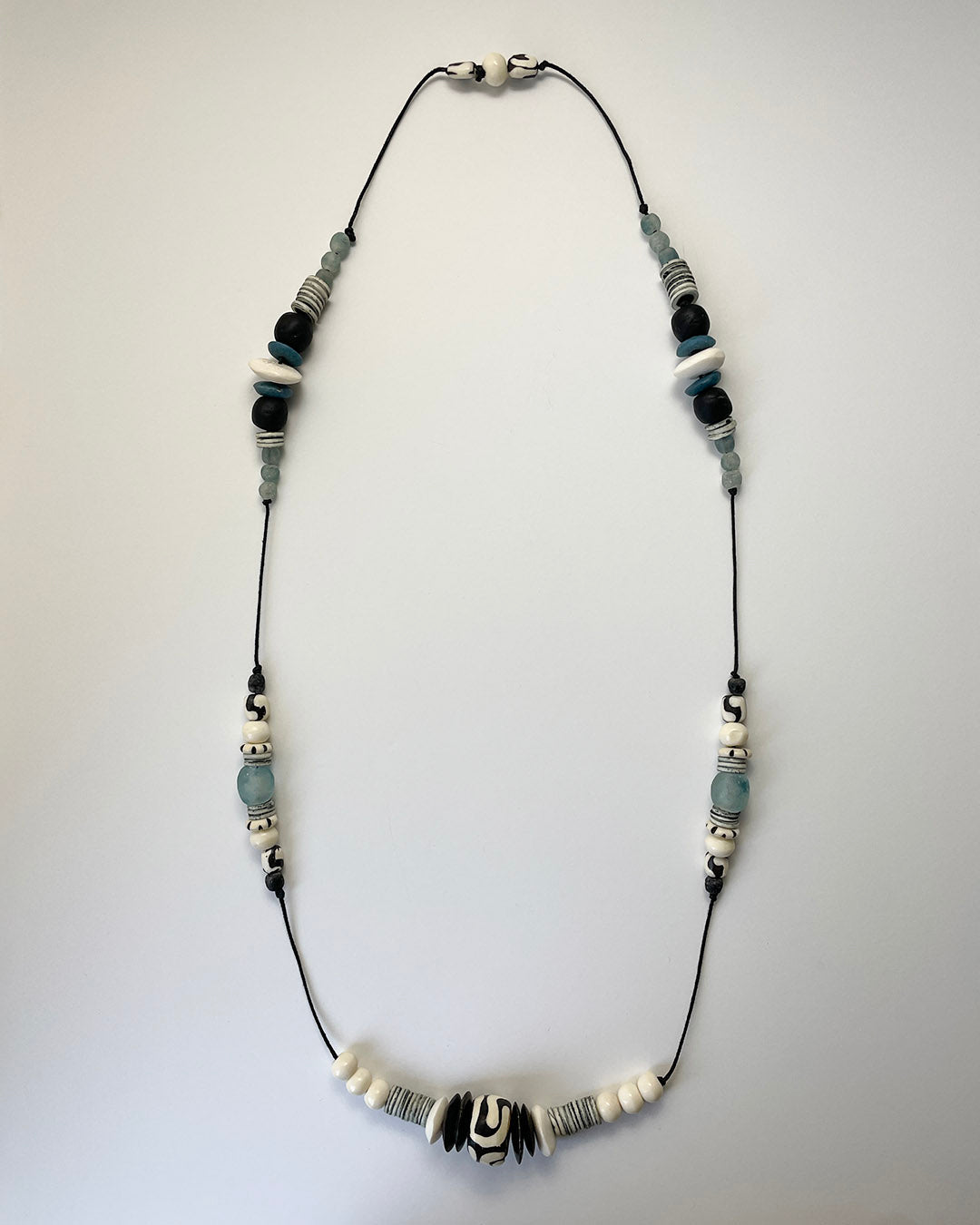 Bone and sea glass necklace