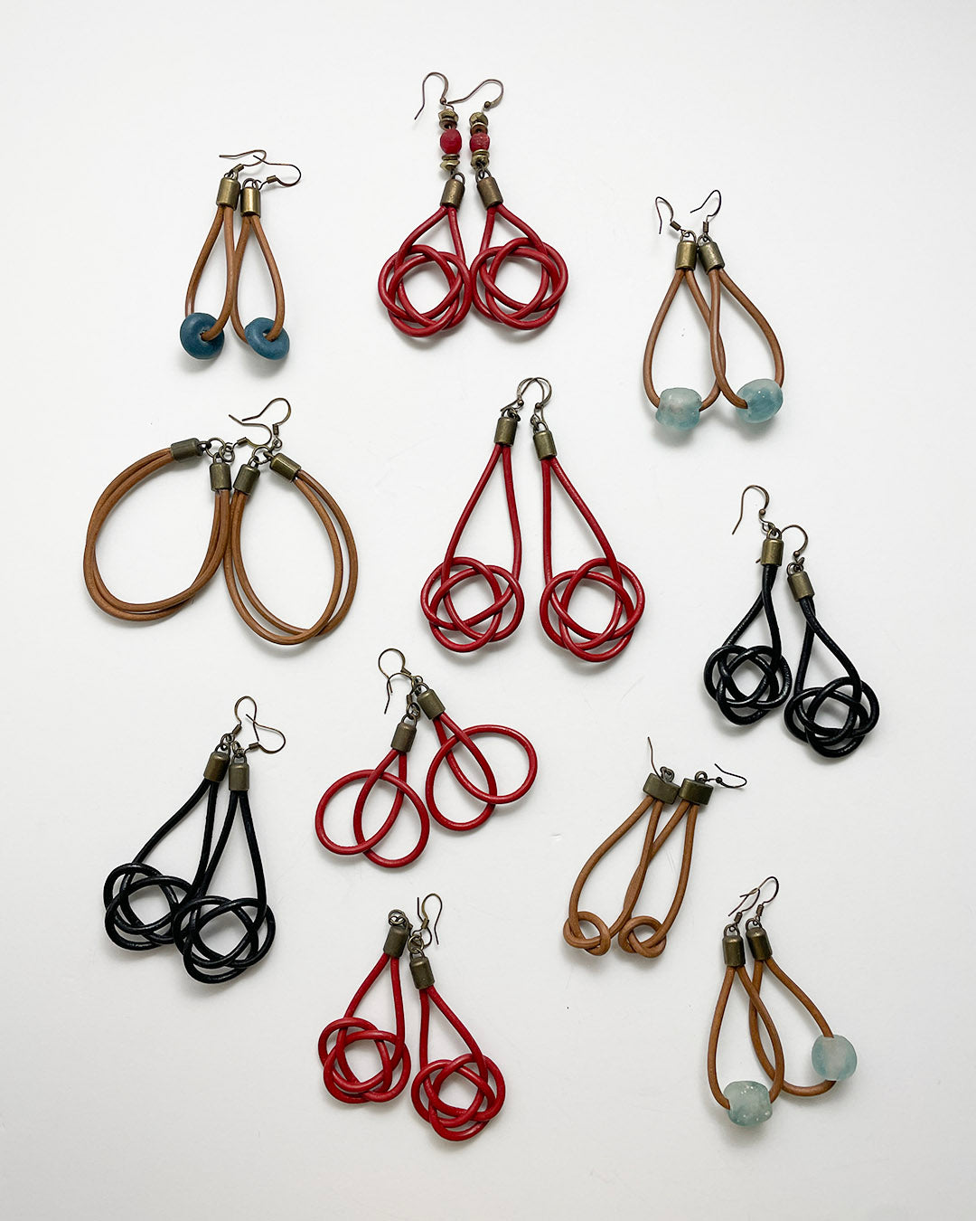 Leather drop earrings