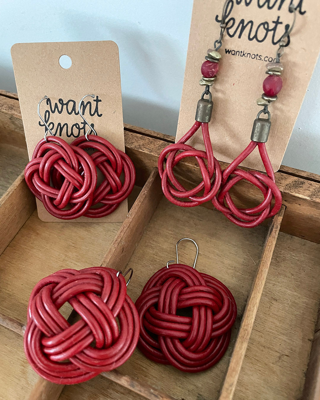 leather earrings and bracelets