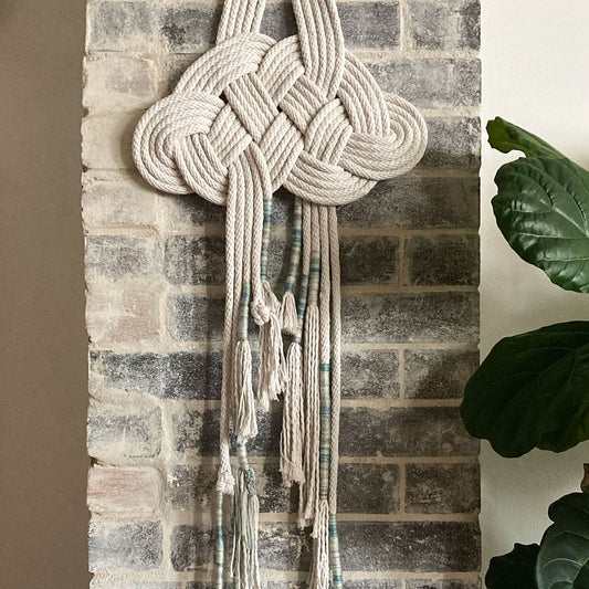 cloud knotted wall hanging